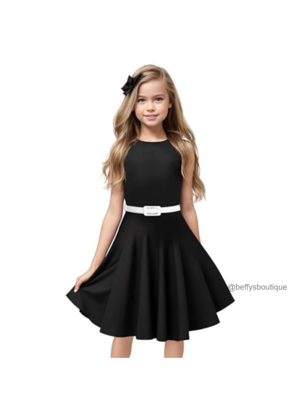 Girls Vintage 1950s Retro Sleeveless Swing Dress Cotton Spandex Special